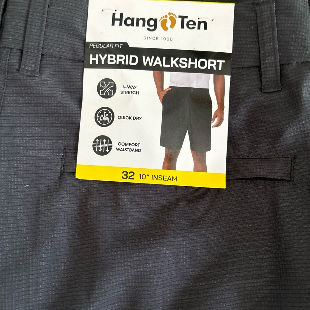 Hang Ten Men's Gray Hybrid Walkshorts BLACK SIZE 32